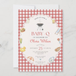 Convite de Chuveiro Baby-Q Modelo Editável Xadrez