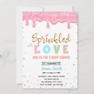 convite de chuveiro de amor de sprinkles