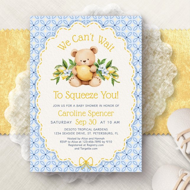 Convite de Chuveiro de Bebê Amalfi Squeeze You Lem (Criador carregado)