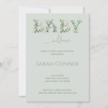 Convite de Chuveiro de Bebê Baby in Bloom Eucalipt