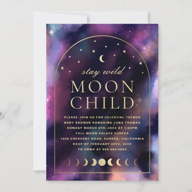 Convite de Chuveiro de Bebê Celestial Criança da L (Frente)