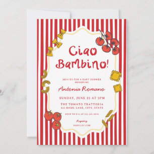 Convite de Chuveiro de Bebê Ciao Bambino Massas It