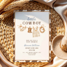 Convite de Chuveiro de Bebê Como Está Pequeno Cowb