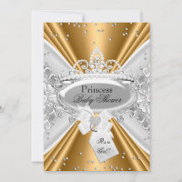 Convite de Chuveiro de Bebê Coroa de Princesa Prat
