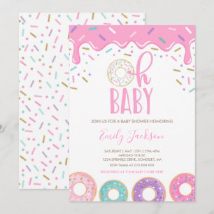 Convite de Chuveiro de Bebê Donut Oh Bebê Donut Ch
