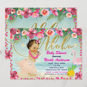 Convite de Chuveiro de Bebê Havaiano Retro Aloha
