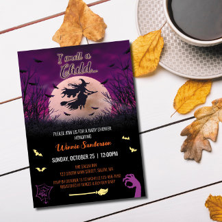 Convite de Chuveiro de Bebê Hocus Pocus