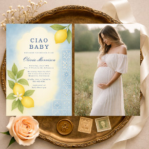 Convite de Chuveiro de Bebê Italiano Ciao Baby com