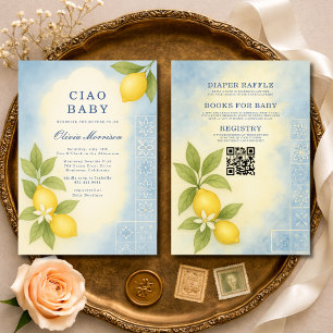 Convite de Chuveiro de Bebê Italiano Ciao Baby Tud