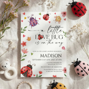 Convite de Chuveiro de Bebê Little Love Bug