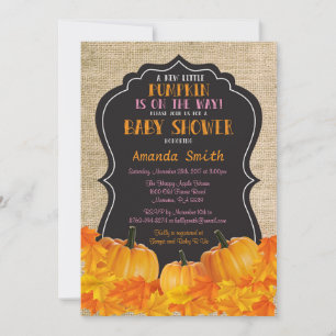 Convite de Chuveiro de Bebê Little Pumpkin Card Bu