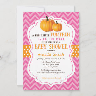Convite de Chuveiro de Bebê Little Pumpkin Pink Ch