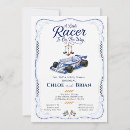 Convite de Chuveiro de Bebê Little Racer Bassinet 