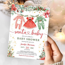 Convite de Chuveiro de Bebê Natal Menina