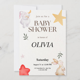 Convite de Chuveiro de Bebê Personalizado Fofinho