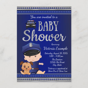 Convite de Chuveiro de Bebê Policial