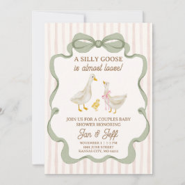 Convite de Chuveiro de Bebê Silly Goose com Faixa