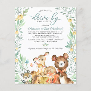 Convite de Chuveiro de Bebê Woodland Drive By Orça