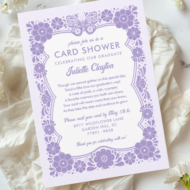 Convite de Chuveiro de Cartão de Formatura Floral  (Criador carregado)