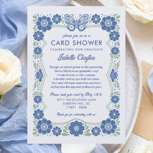 Convite de Chuveiro de Cartão de Formatura Floral 