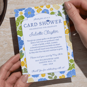 Convite de Chuveiro de Cartão de Formatura Floral 