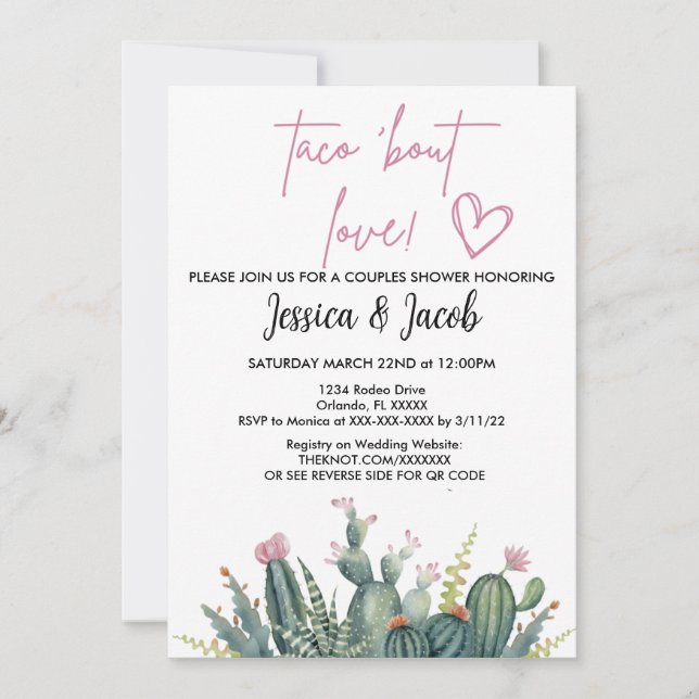 Convite de Chuveiro de Casais (Frente)