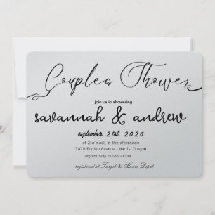 Convite de Chuveiro de Casais com Letra Elegante C