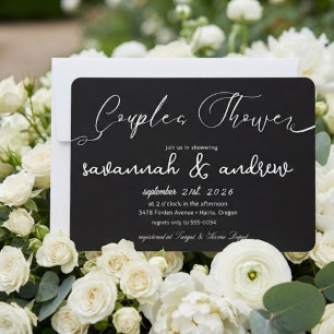 Convite de Chuveiro de Casais com Letra Elegante C
