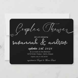 Convite de Chuveiro de Casais com Letra Elegante C