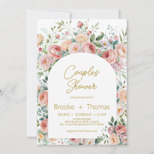 Convite de Chuveiro de Casal com Arco Floral Elega
