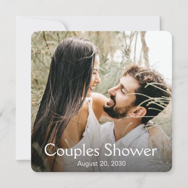 Convite de Chuveiro de Casal com Foto Moderna (Frente)
