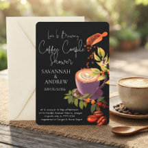 Convite de Chuveiro de Casal com Tema de Café