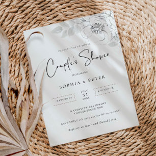 Convite de Chuveiro de Casal de Ilustração Botânic