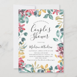 Convite de Chuveiro de Casal Flores Elegantes