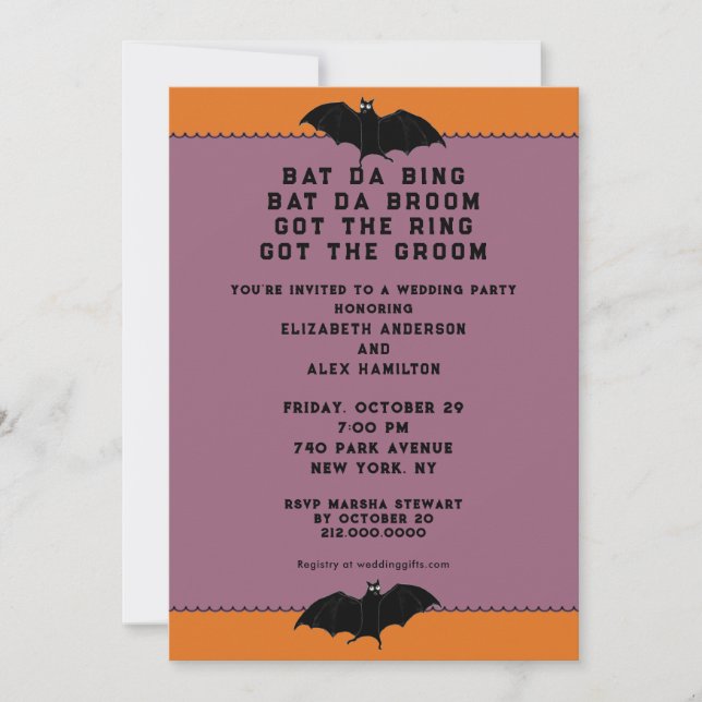Convite de Chuveiro de Casamento de Halloween (Frente)