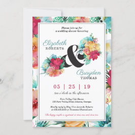 Convite de Chuveiro de Casamento Floral, Tropical