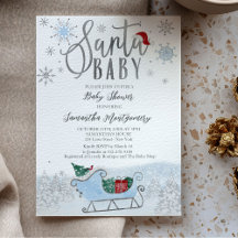 Convite de Chuveiro de Natal Santa Baby