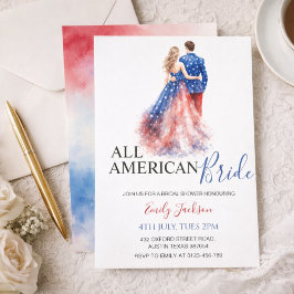 Convite de Chuveiro de Noiva All American Bride