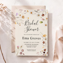 Convite de Chuveiro de Noiva Boho Flor Silvestre