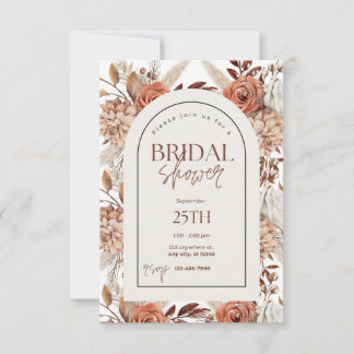 Convite de Chuveiro de Noiva Boho Floral Aquarela