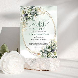 Convite de Chuveiro de Noiva Boho Verde Chic Doura