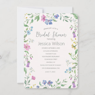 Convite de Chuveiro de Noiva com Aquarela Floral