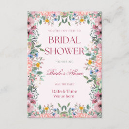 Convite de Chuveiro de Noiva com Borda Floral Vibr
