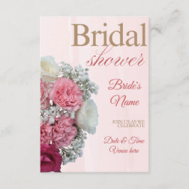 Convite de Chuveiro de Noiva com Buquê Floral Eleg