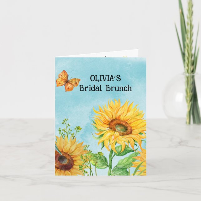 CONVITE DE CHUVEIRO DE NOIVA COM GIRASSÓIS DOBRADO (Frente)