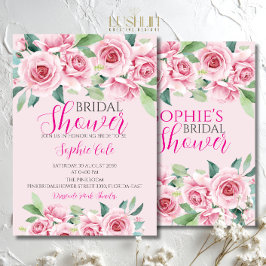 Convite de Chuveiro de Noiva com Rosas em Aquarela