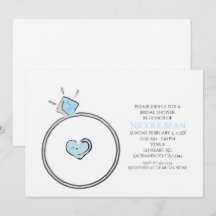 Convite de Chuveiro de Noiva de Anel de Noivado Ca