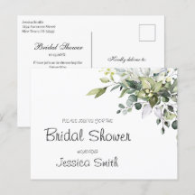 Convite de Chuveiro de Noiva de Eucalipto em forma