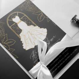 Convite de Chuveiro de Noiva Elegante Vestido de N