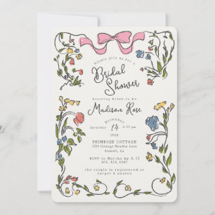 Convite de Chuveiro de Noiva Floral Caprichoso